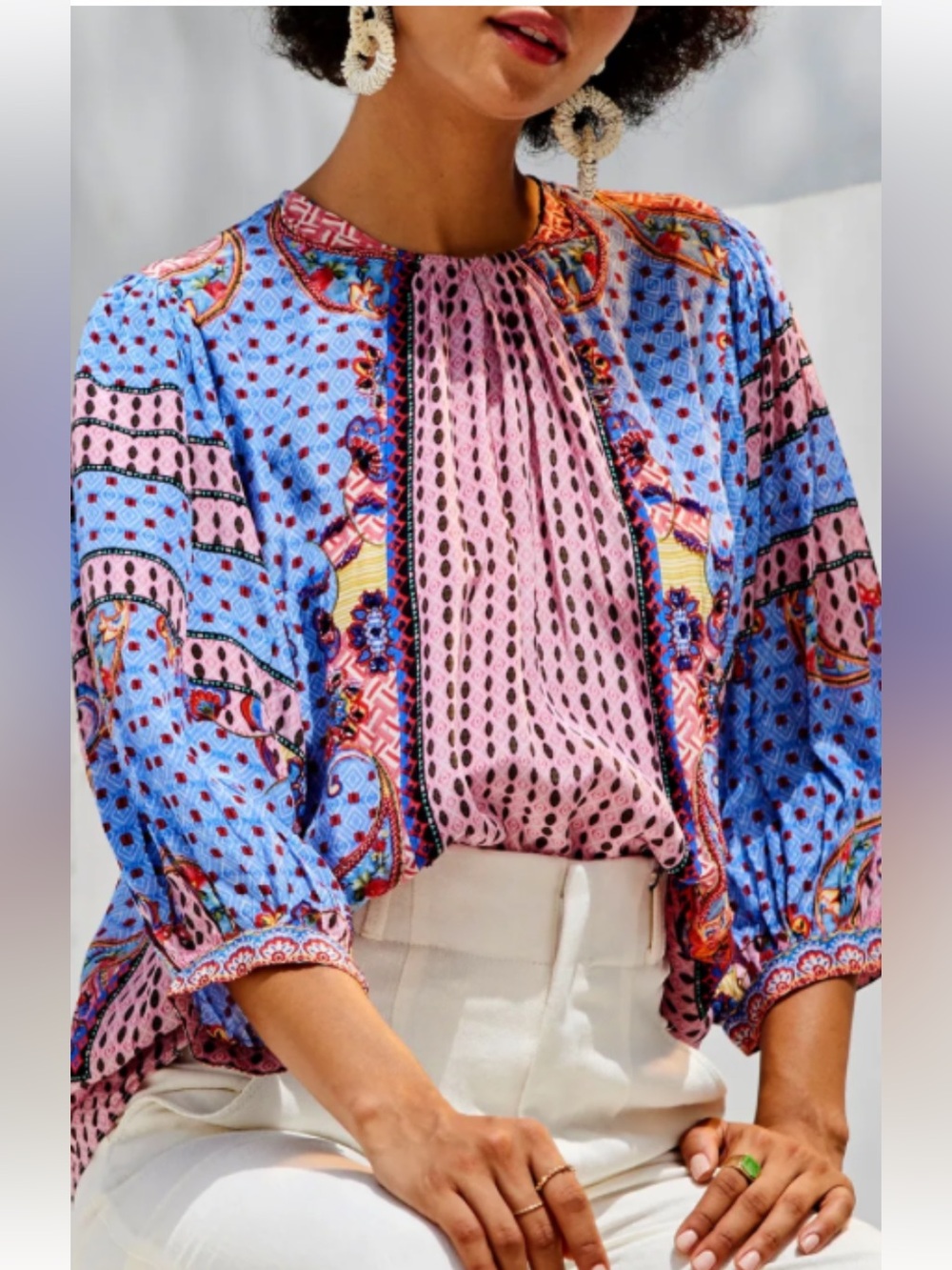 Anthropologie Bhanuni by Jyoti Blouse Beaded Details Size S